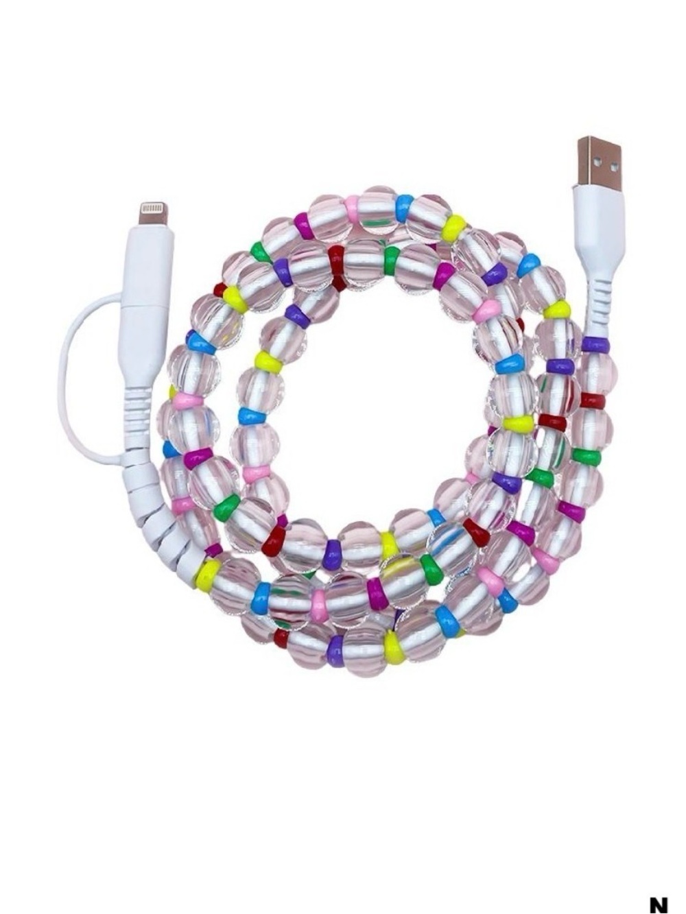 Beaded Multi-Color USB to Lightning Charging Cable
